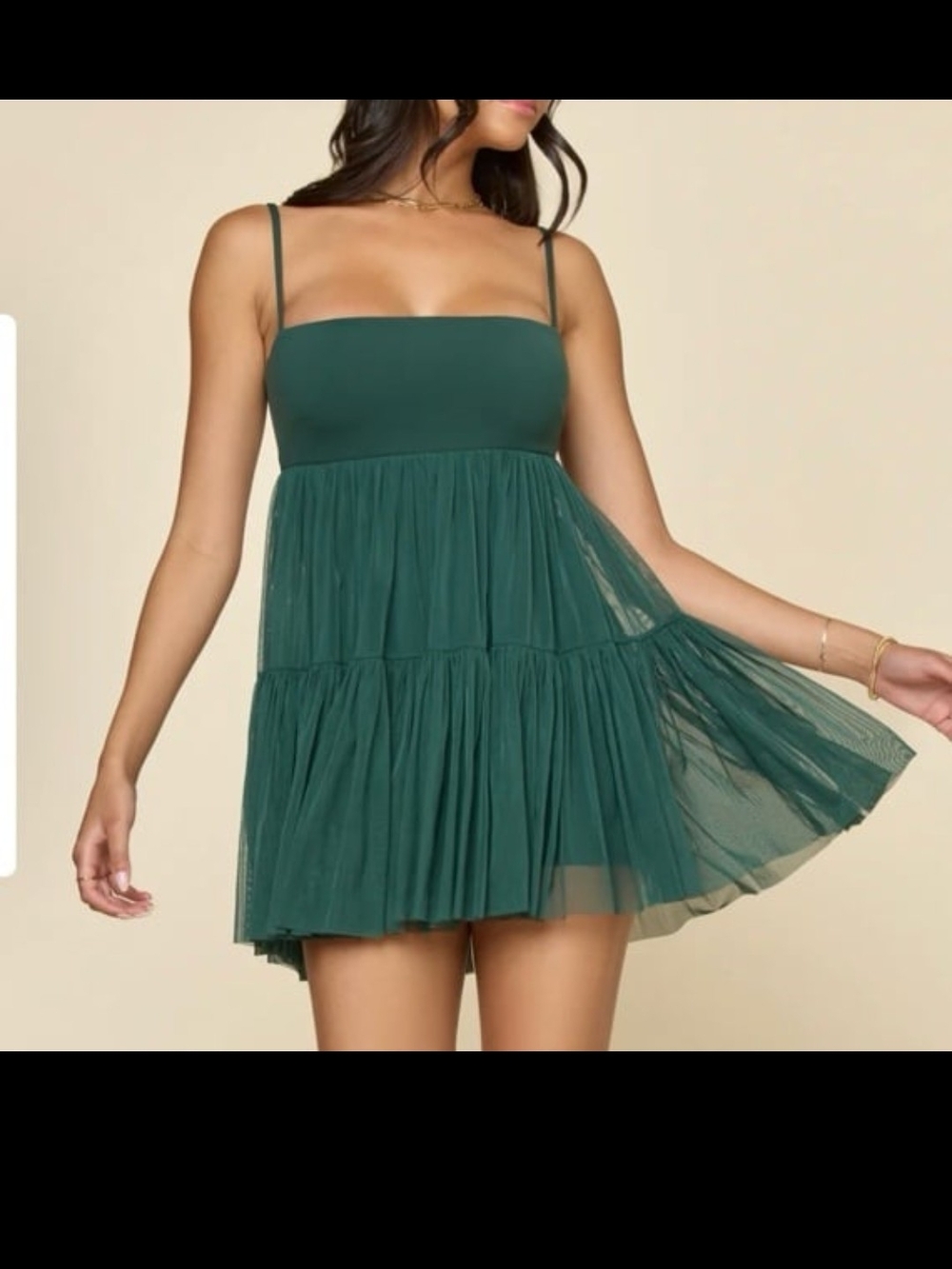 Popflex Pirouette Babydoll Dress - Pine